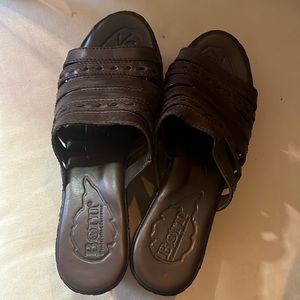 Brown Born  platform sandals